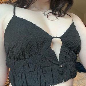 Lelis black tank crop top xs
